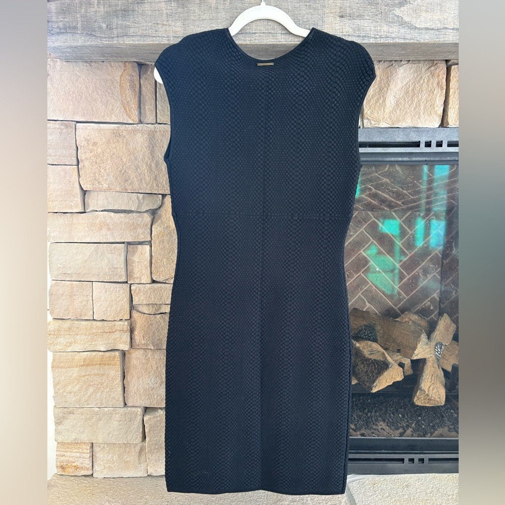 Michael Kors Textured Black Mini Dress